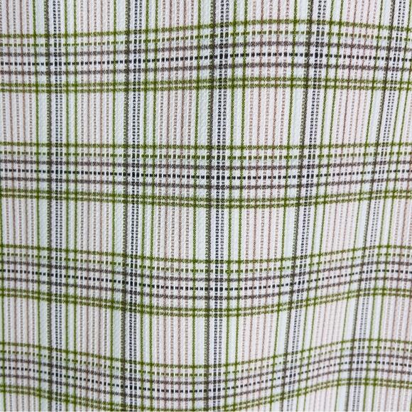 Ann Taylor green cream plaid high waisted pencil office midi skirt 2 - Picture 4 of 7